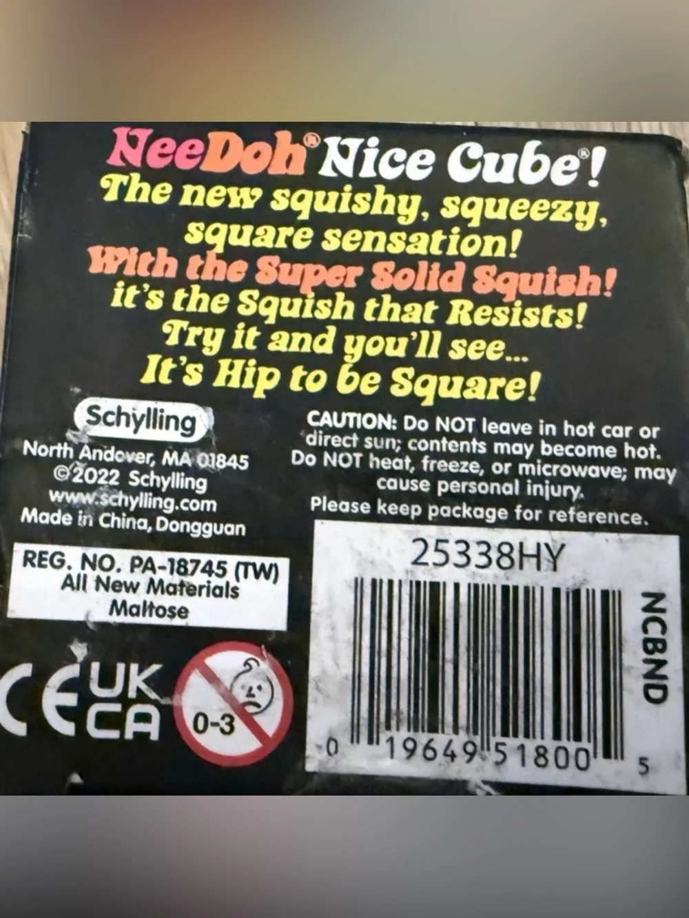 SCHYLLING NEEDOH TRENDING PURPLE NICE CUBE SUPER SOLID SQUEEZE TOY NEW IN BOX